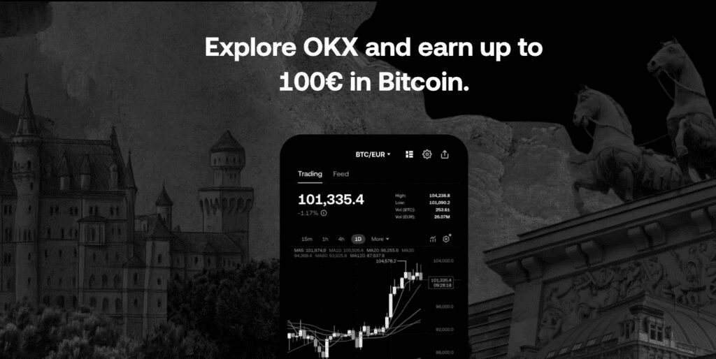Explore OKX and earn up to 100 euros in Bitcoin? How is this…